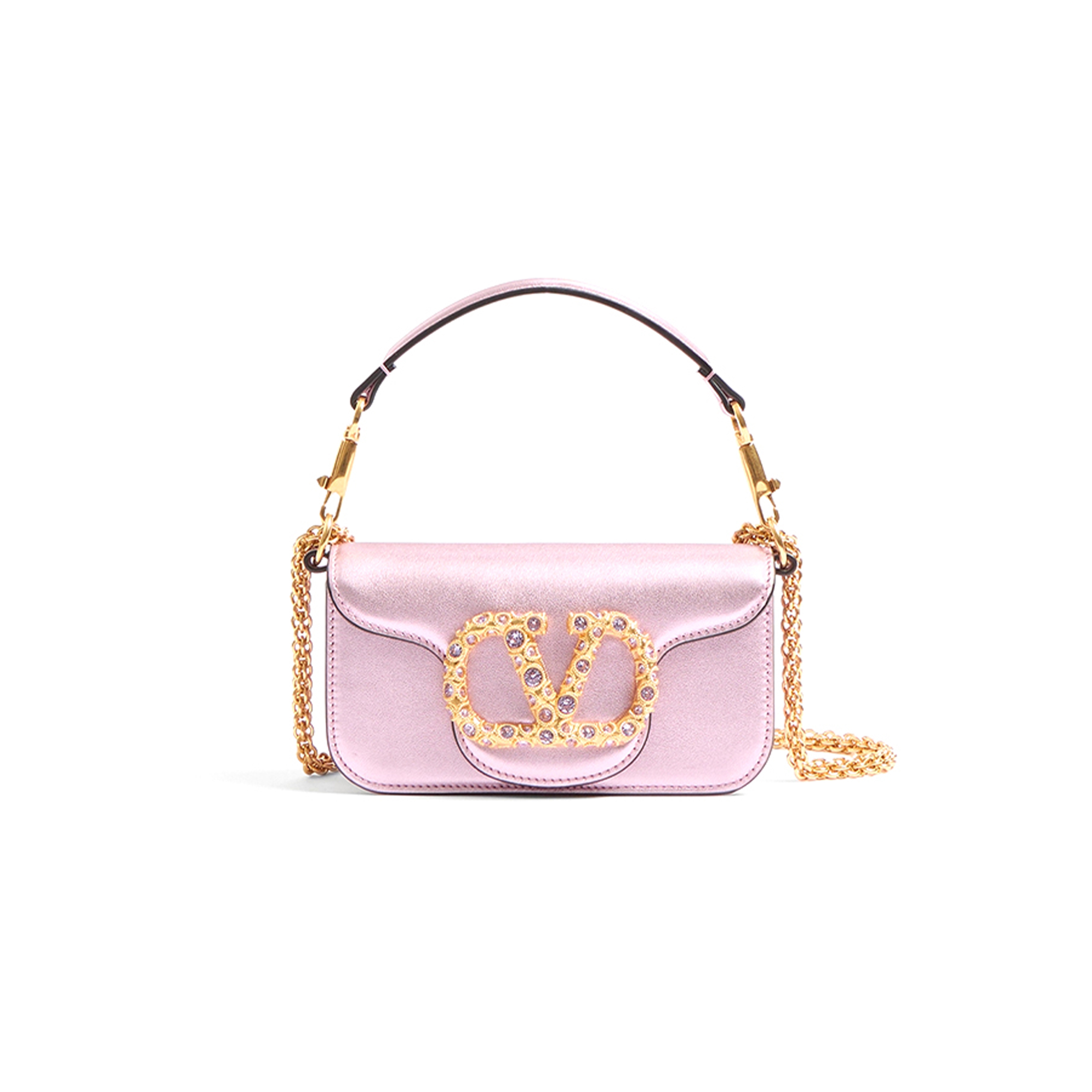 VALENTINO LOCÒ SMALL LAMINATED CALFSKIN BAG WB0K53LNKR5H (19*10.5*5cm)